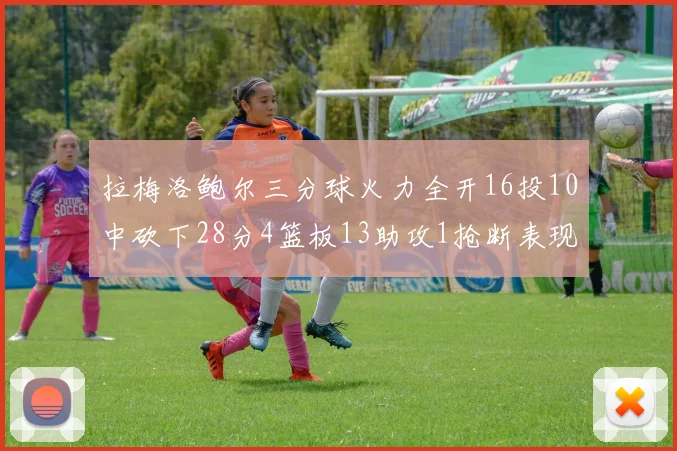 拉梅洛鲍尔三分球火力全开16投10中砍下28分4篮板13助攻1抢断表现惊艳